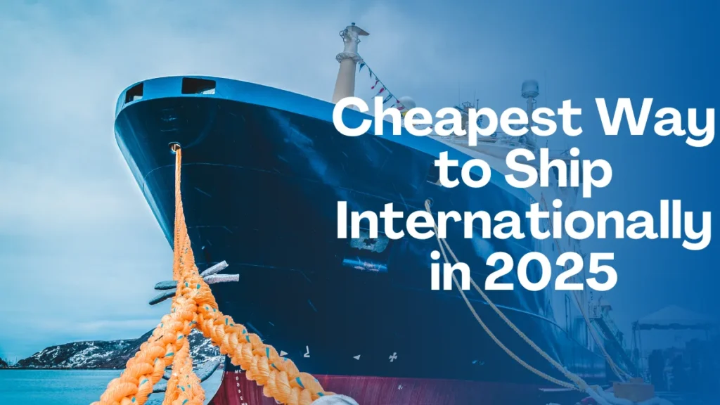 Small business owner comparing affordable international shipping options in 2025
