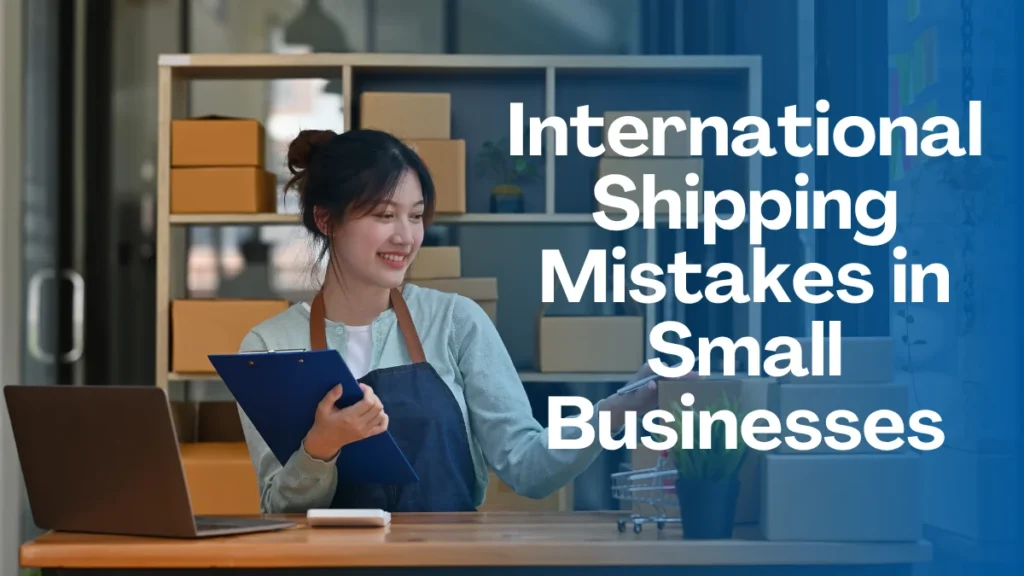 Illustration showing global delivery and international shipping process for small businesses