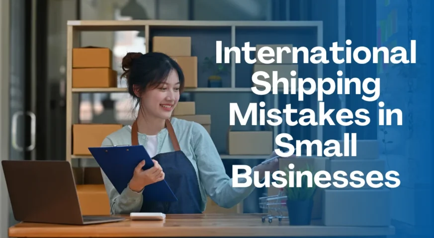 Illustration showing global delivery and international shipping process for small businesses
